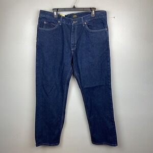 Lee Jeans‎ Mens 38x30 Blue Denim Regular Fit Straight Leg Sits at Waist 5 Pocket